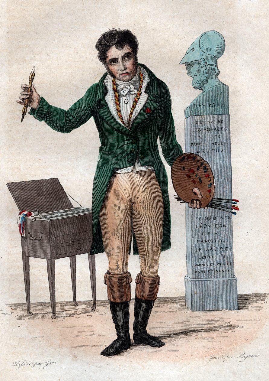 Jacques Louis David (1748-1825) francia festő portréja. alkotó: French School