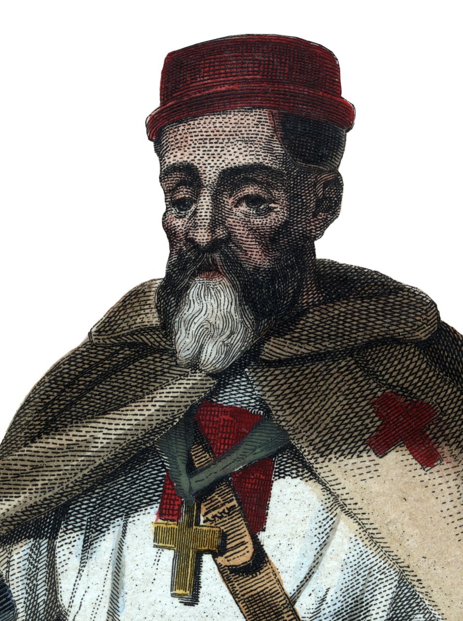 Molay (Molai) Jacques (1243-1314), a templomos lovagok nagymesterének portréja. alkotó: French School