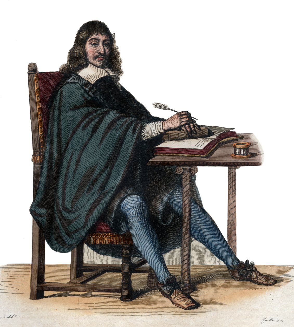 Rene Descartes (1596-1650) francia filozófus és író portréja. alkotó: French School