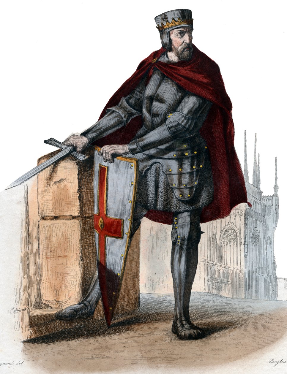 Simon IV de Montfort, Leicester 5. grófja (1150-1218), francia nemes portréja. alkotó: French School