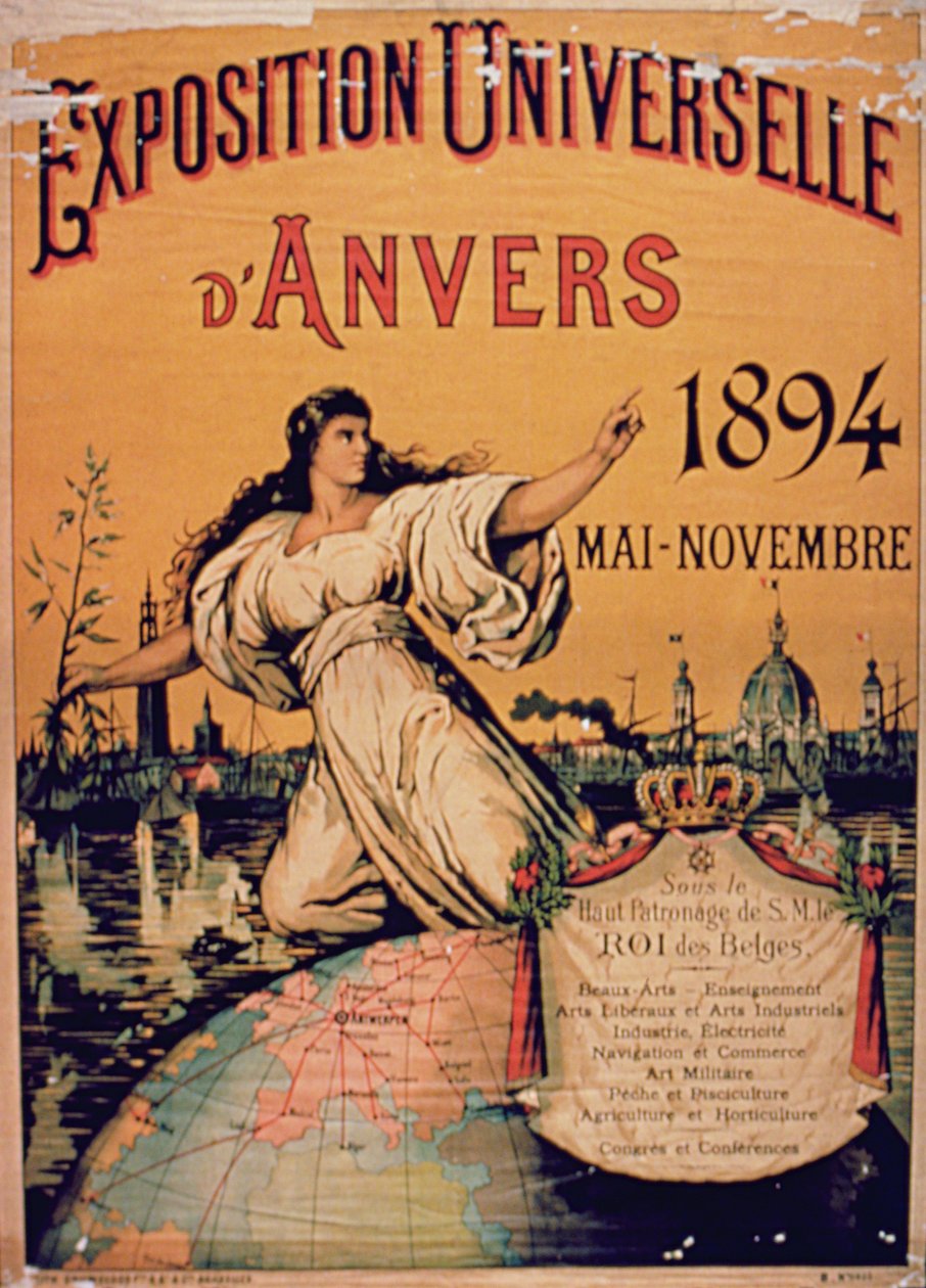 Az 1894. május-novemberi antwerpeni egyetemes kiállítás plakátja alkotó: French School