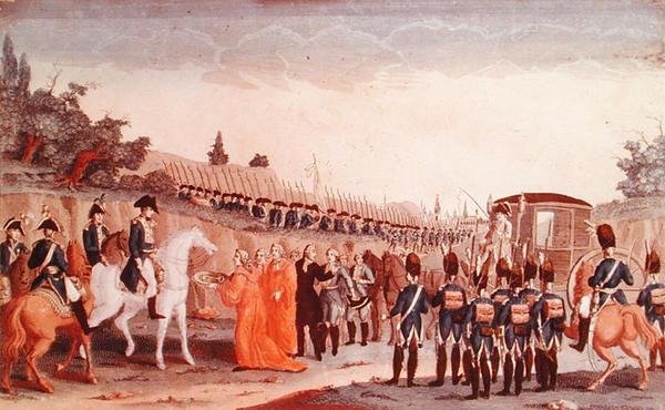 A berlini magisztrátusok átadják a város kulcsait Napóleonnak, 1807 alkotó: French School