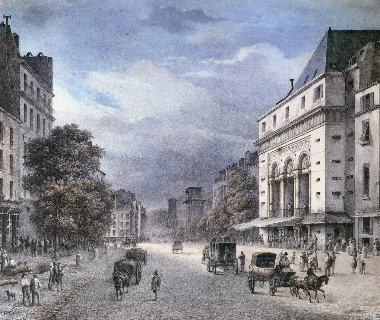 A Porte Saint-Martin Színház, Párizs, 1840 körül alkotó: French School