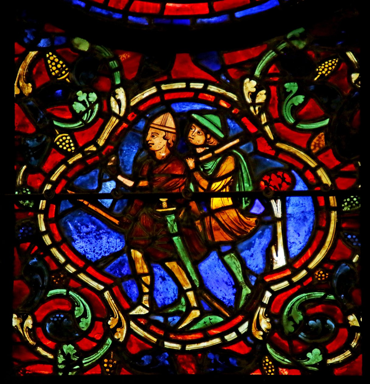 Két gazember, jelenet Szent Márton életéből, Chartres-i katedrális alkotó: French School