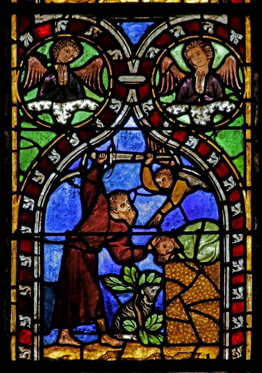 Abrahám Izsákot feláldozni készülő ablaka, 1325 körül alkotó: French School