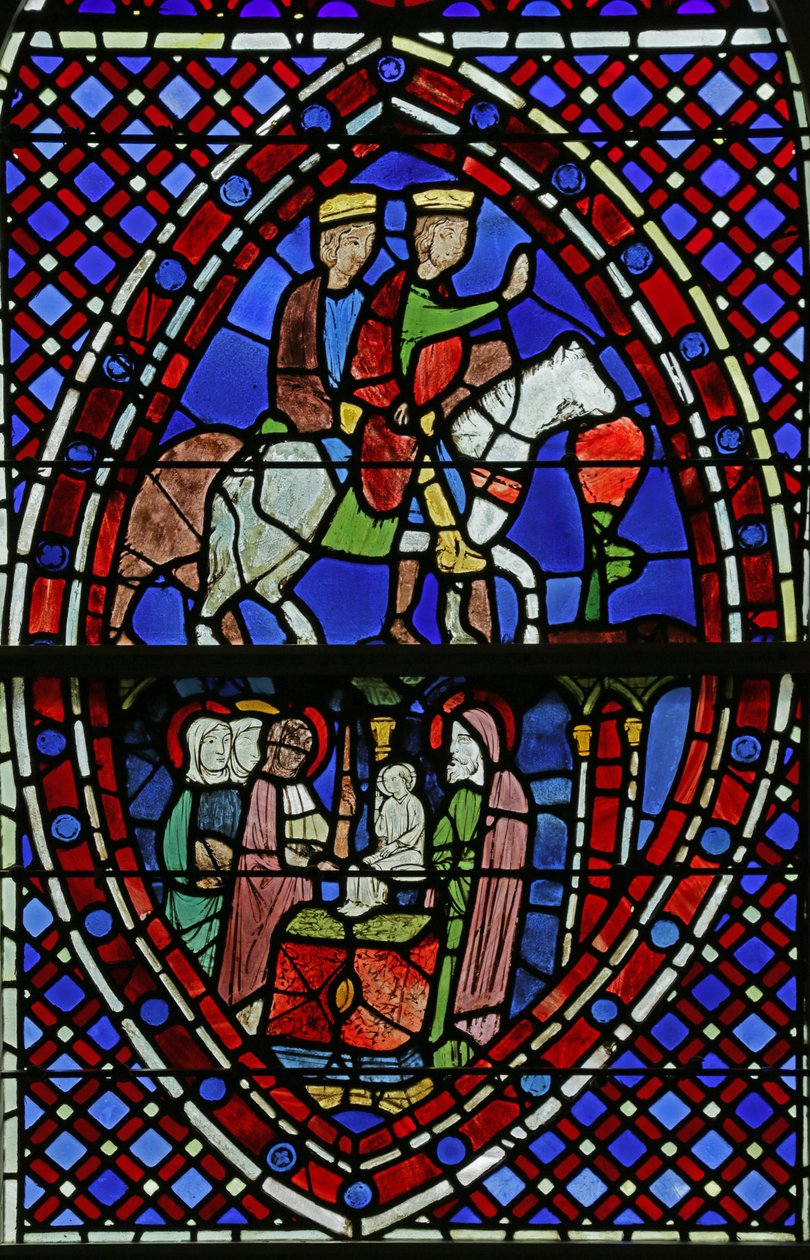 A Sainte Chapelle tábláit ábrázoló ablak alkotó: French School