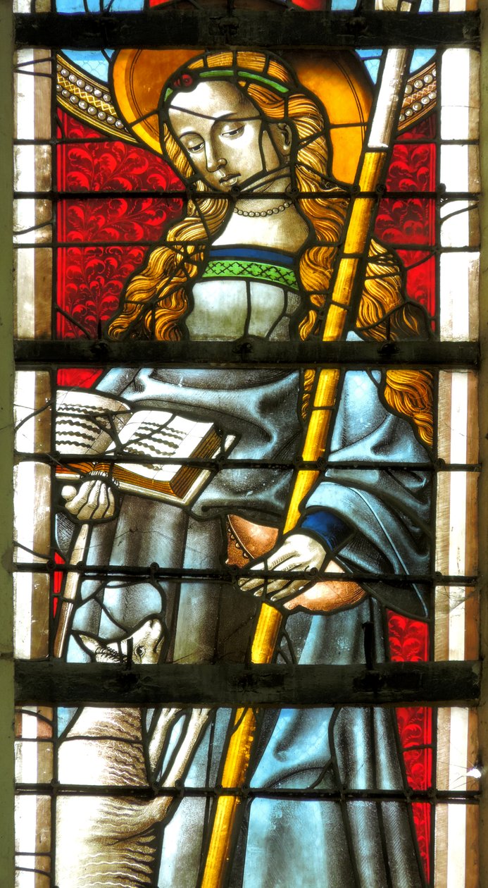 Saint Geneviève-et ábrázoló ablak alkotó: French School