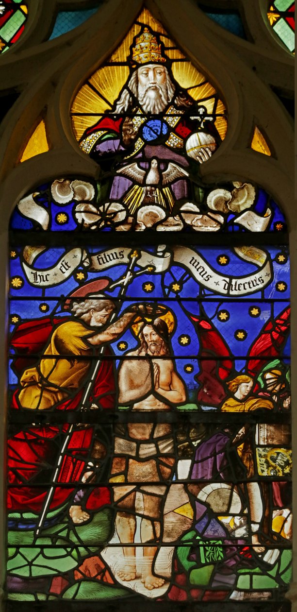 A Jordán-keresztséget ábrázoló ablak alkotó: French School