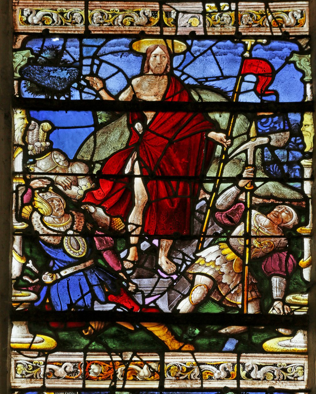 A feltámadást ábrázoló ablak alkotó: French School