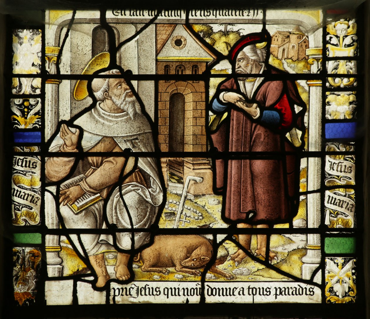 Szent Antal megkísértését ábrázoló ablak alkotó: French School