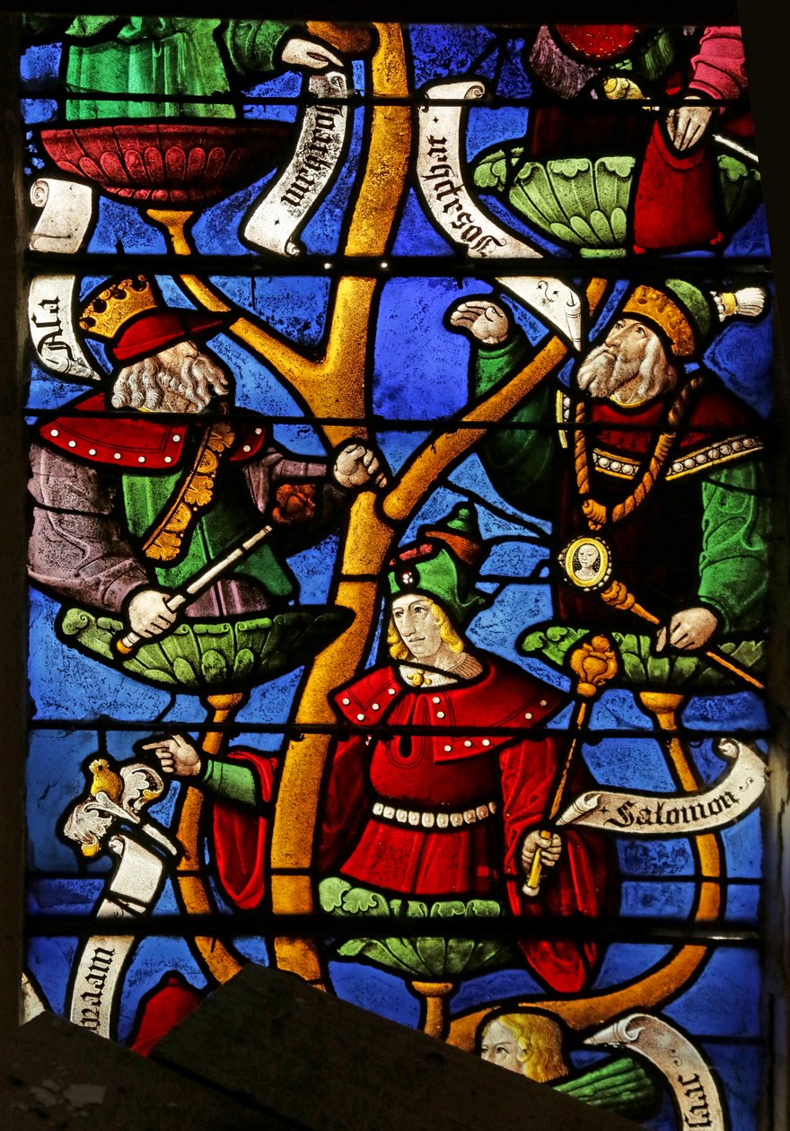 Isai fáját ábrázoló ablak: Josafát, Salamon, Joachim alkotó: French School