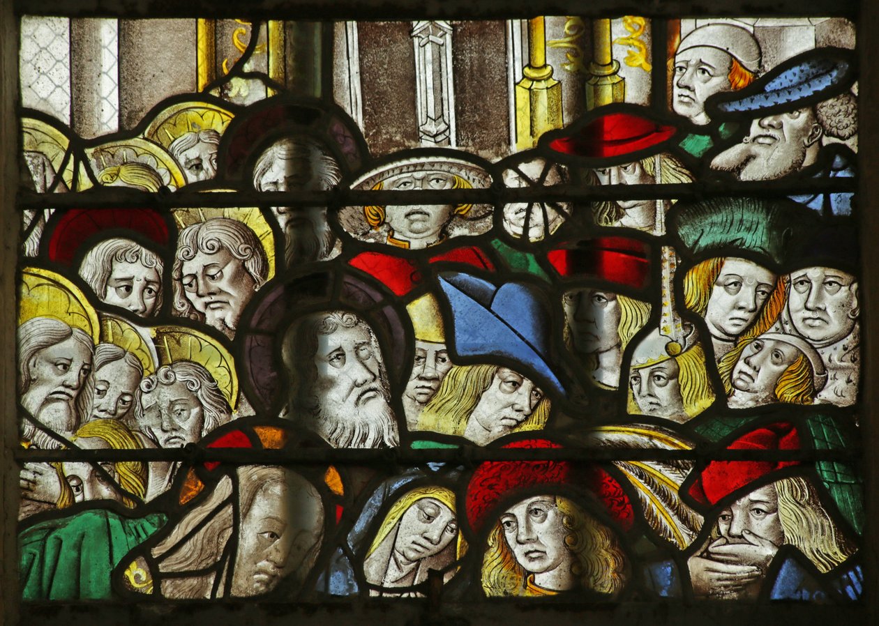 Ablak, amely a tömegeket ábrázolja Lázár feltámadásakor, 1470-1500 alkotó: French School