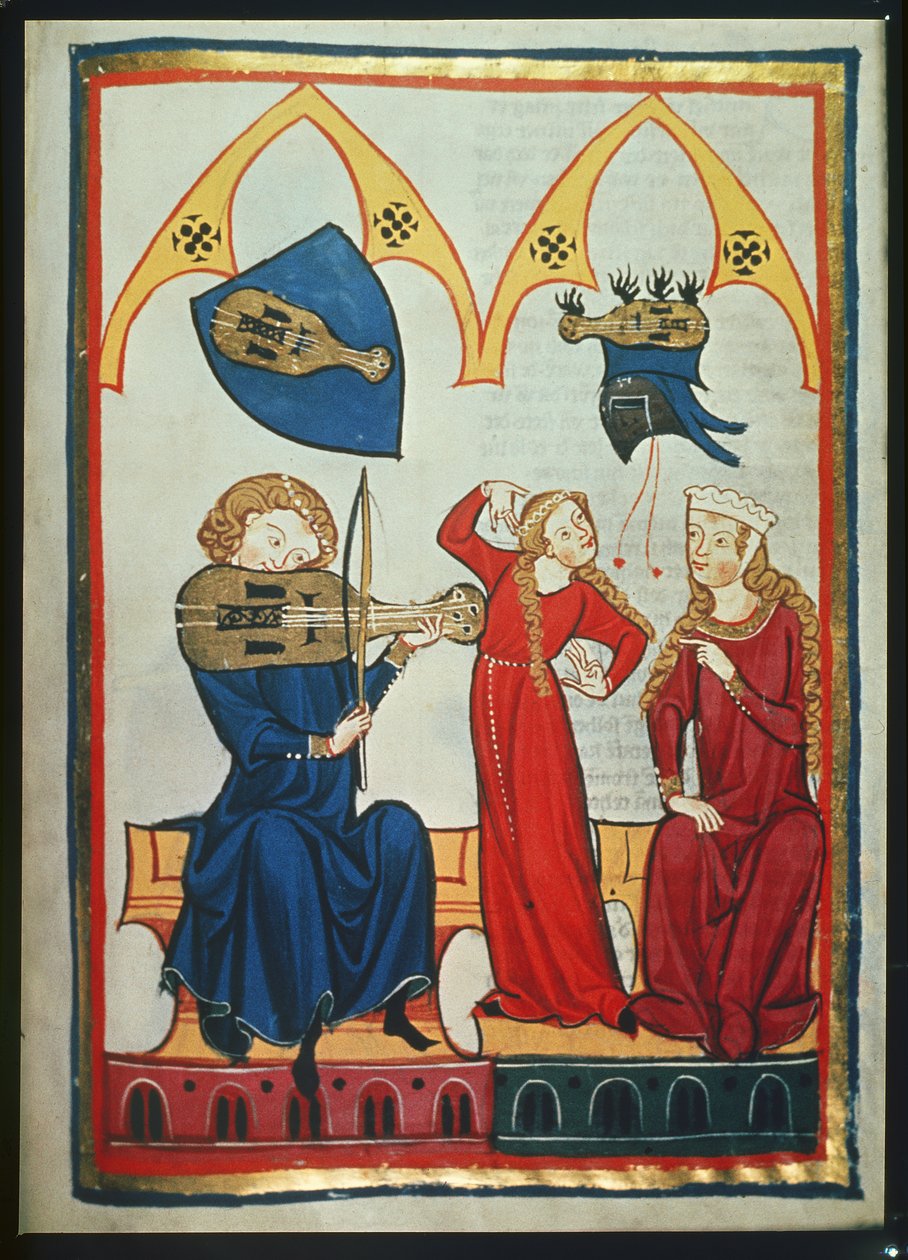 Hegedűs a Codex Manesse-ból, 1300-40 körül (pergamen) alkotó: German School