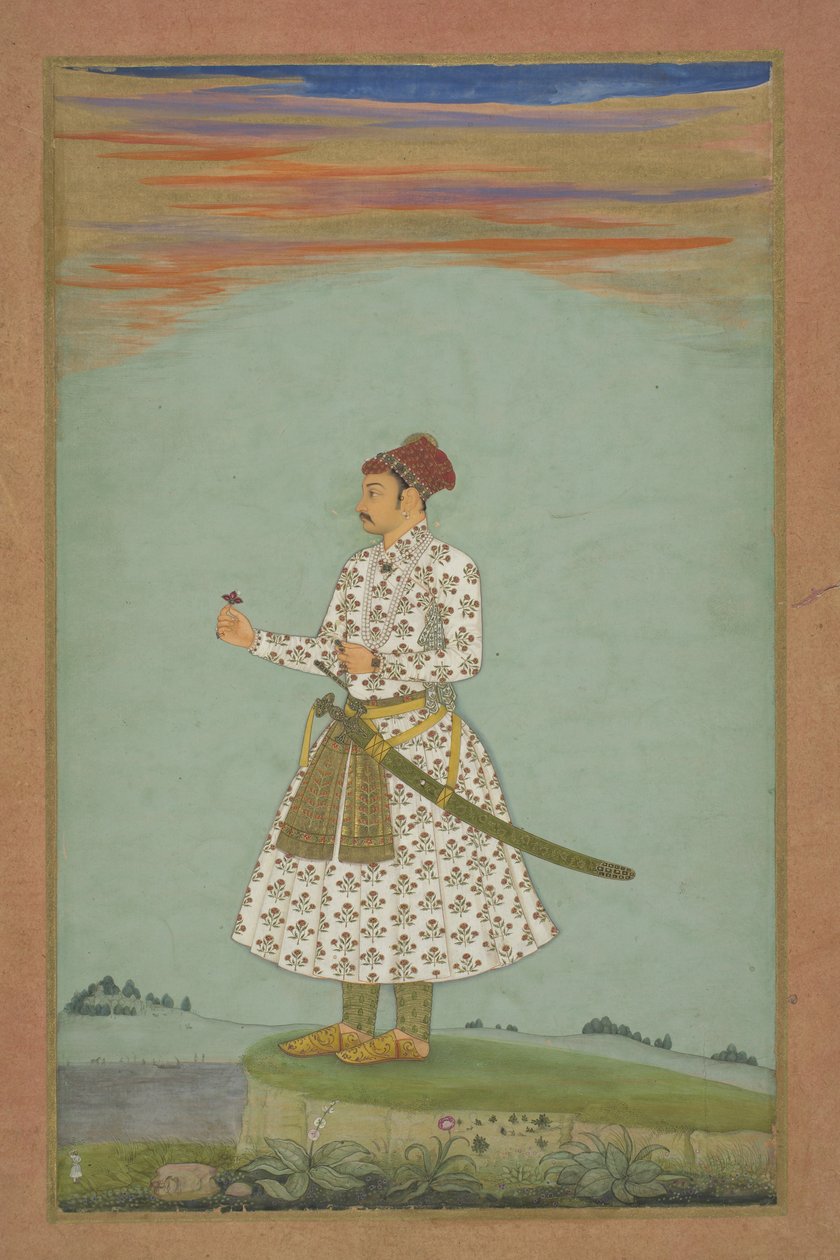 Amber Maharaja Rama Singh (I) c. 1660 (guache és arany papíron, albumlapra szerelve) alkotó: Indian School