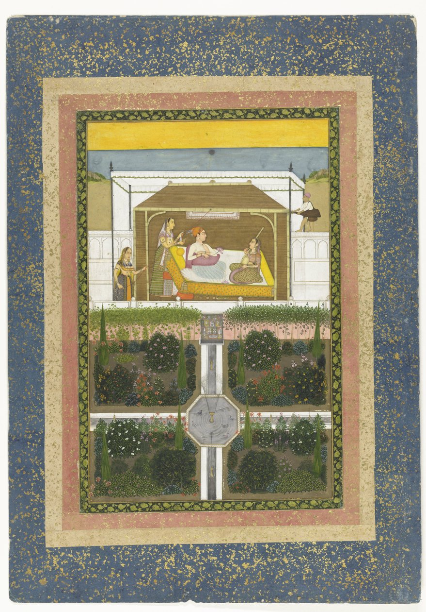 Herceg a kertben, 1775-99 körül (ecset papíron) alkotó: Indian School