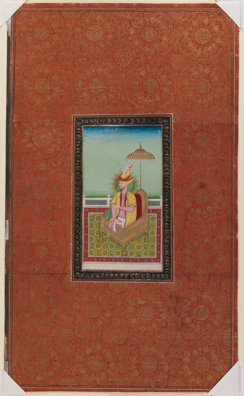 Mohamed szultán, Miran Shah fia, 1875-1900 (átlátszatlan wc és arany a papíron) alkotó: Indian School