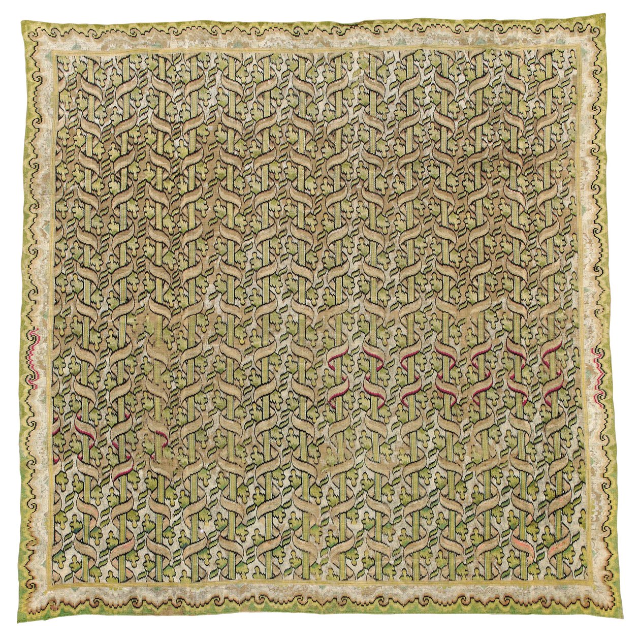 Bargello selyem kézimunka panel (selyem vászonra) alkotó: Italian School