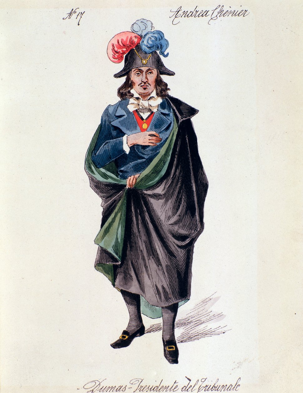 Dumas, a háztartás mesterének ábrázolása Umberto Giordano Andrea Chenier operájában Luigi Illica olasz librettójára alkotó: Italian School