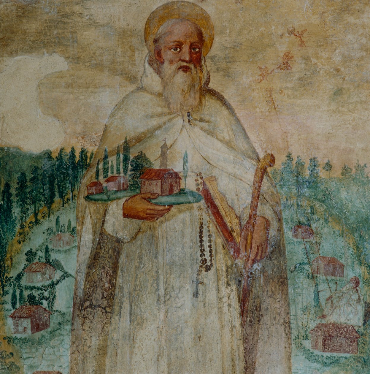Szent Romuald, a kamaldoli karthauzi kolostor alapítója, részlet alkotó: Italian School