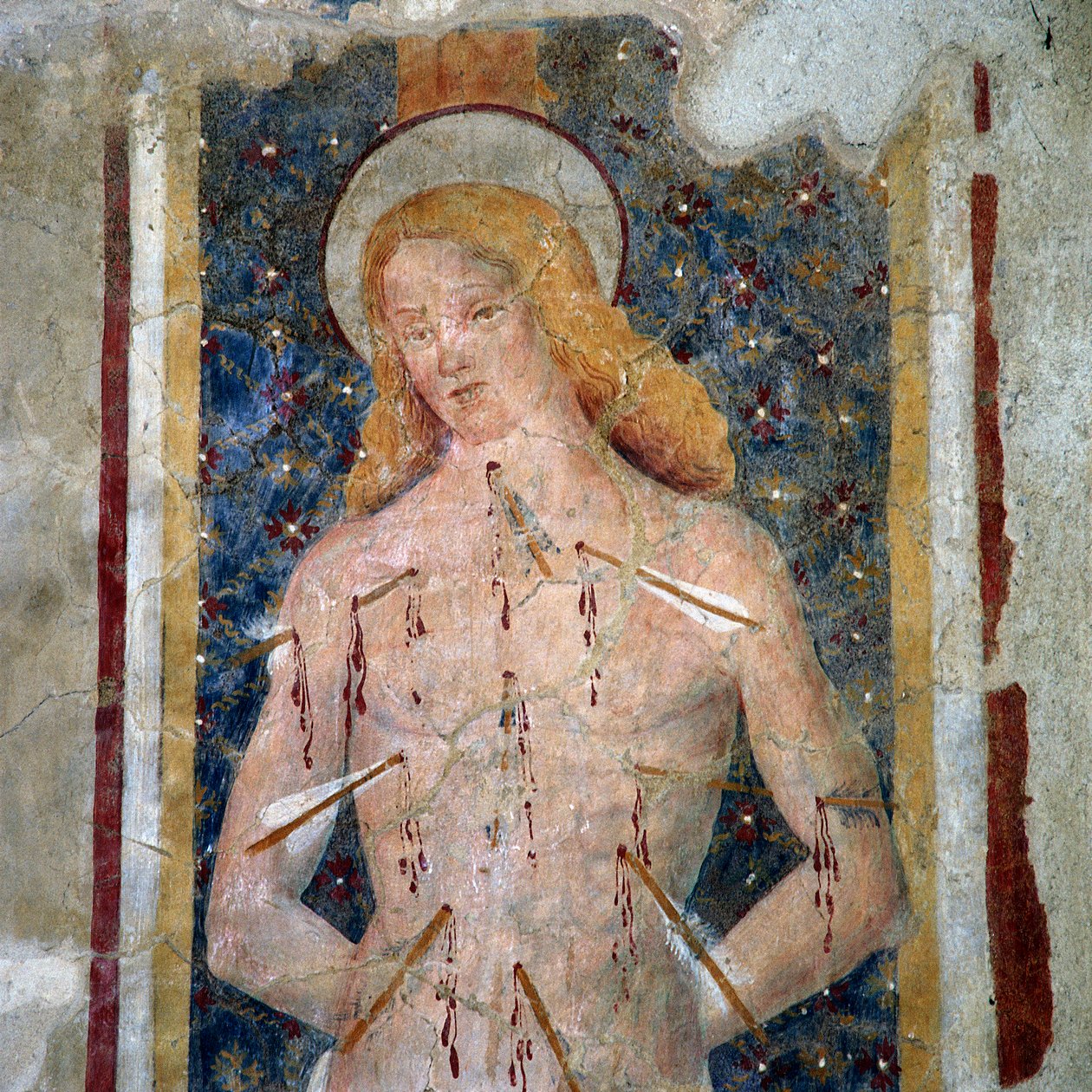 Szent Sebestyén, San Michele Arcangelo templom, Schifanoia, Narni alkotó: Italian School