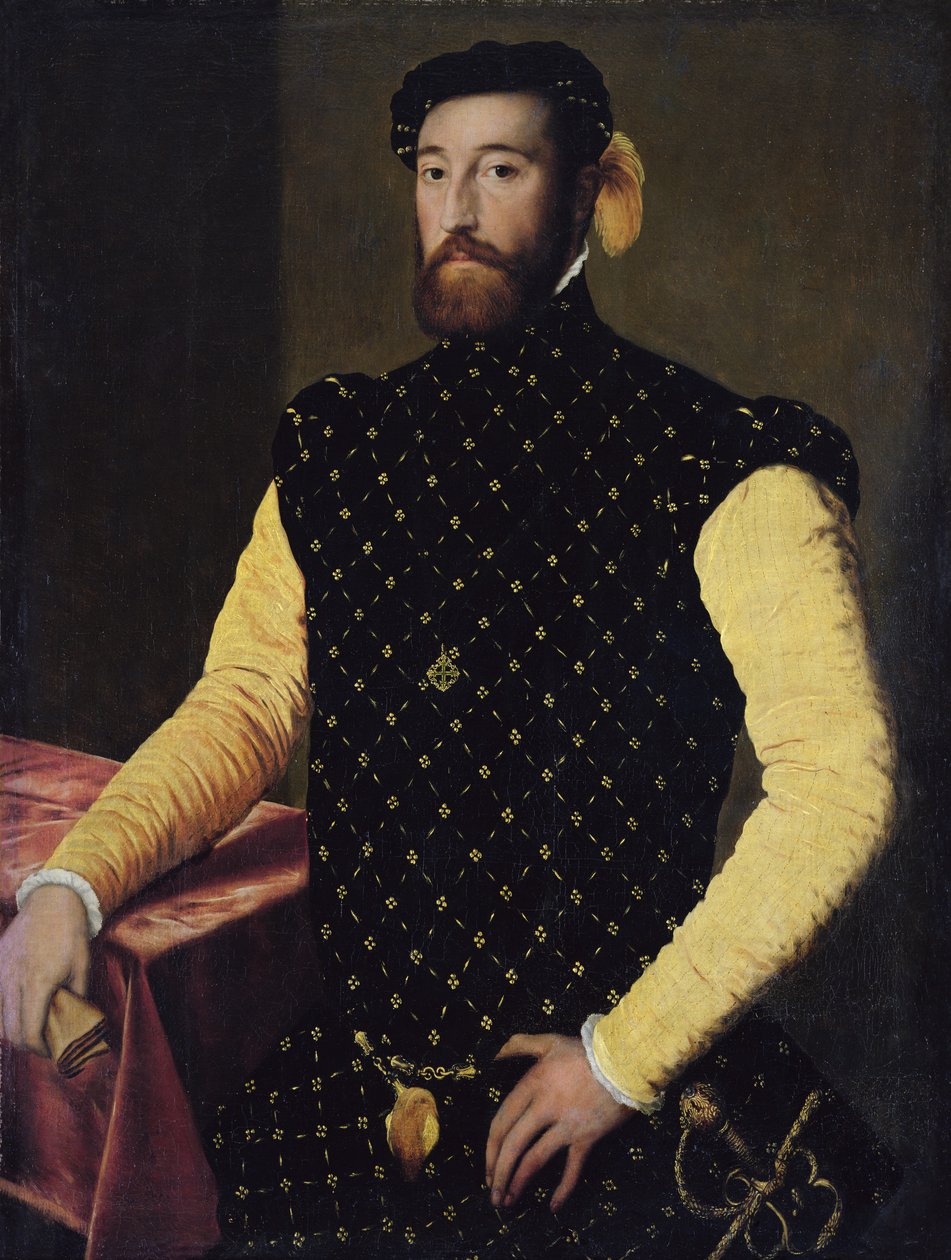Az Alcantara-rend keresztjét viselő férfi, 1550-1555 körül alkotó: Spanish School