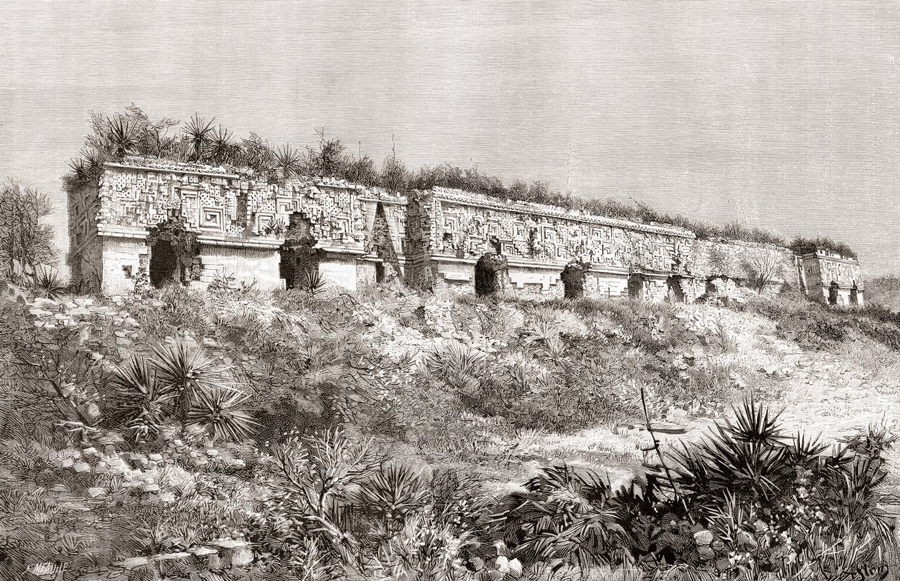 A kormányzói palota, Uxmal, Mexikó alkotó: Spanish School