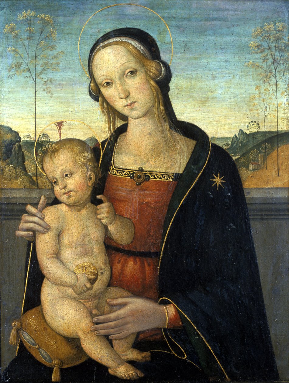 Madonna és gyermek, 1500 körül (tempera fán) alkotó: Tiberio dAssisi