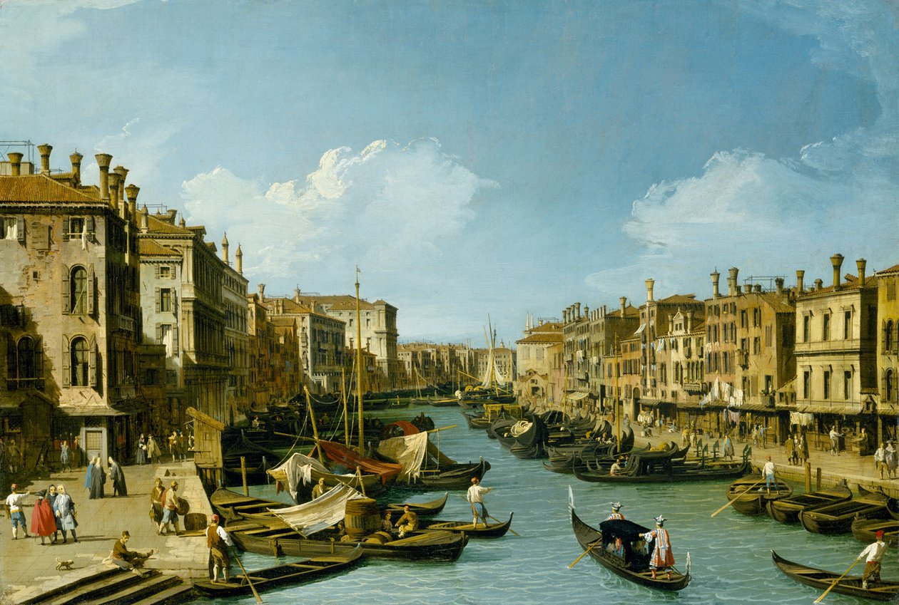 A Grand Canal a Rialto-híd közelében, Velence, 1730 körül alkotó: Giovanni Antonio Canal