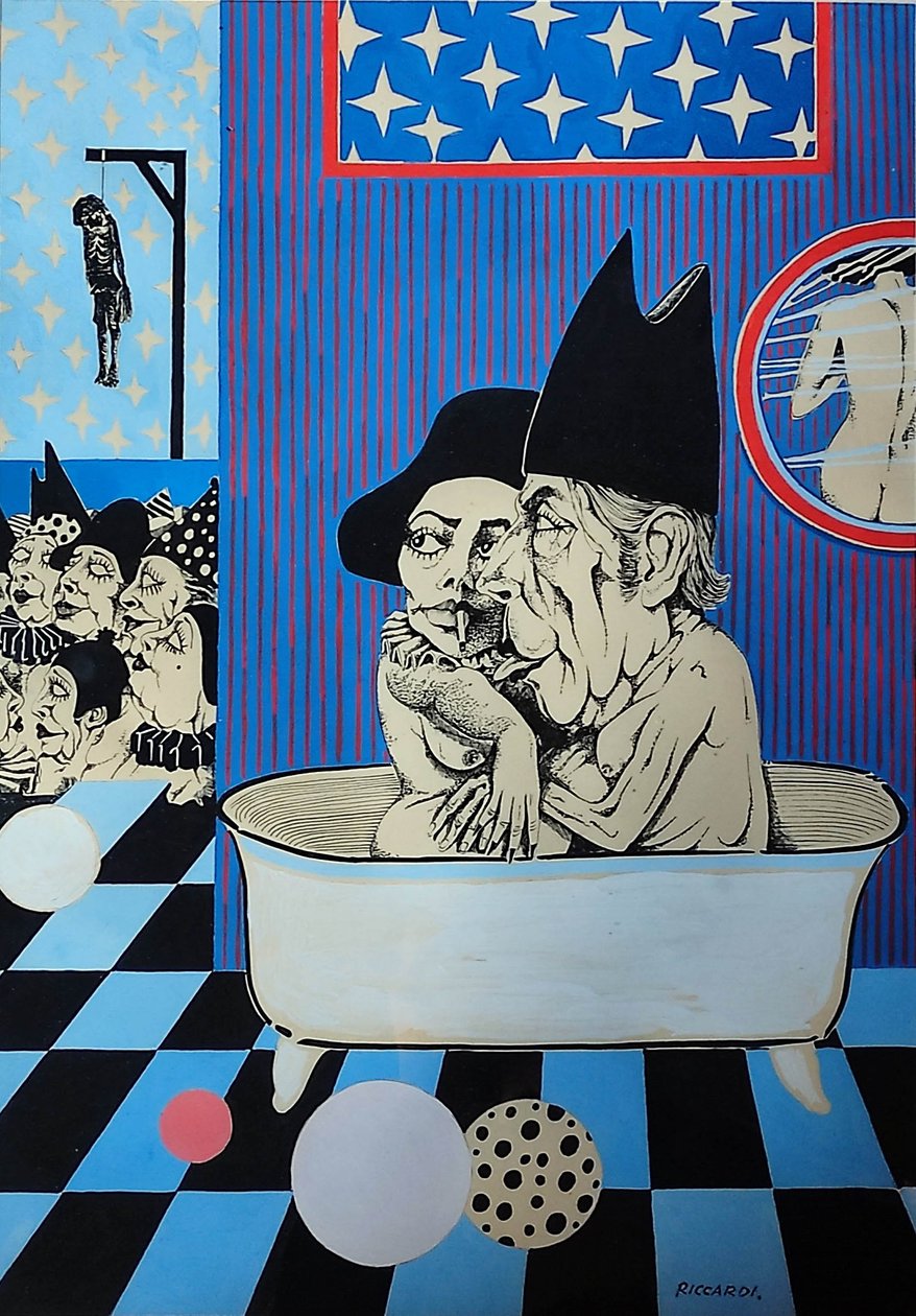G. C. Riccardi, Cím nélkül, 1972-1976 körül, tinta, papír, 40x50, Olaszország. alkotó: Gian Carlo Riccardi