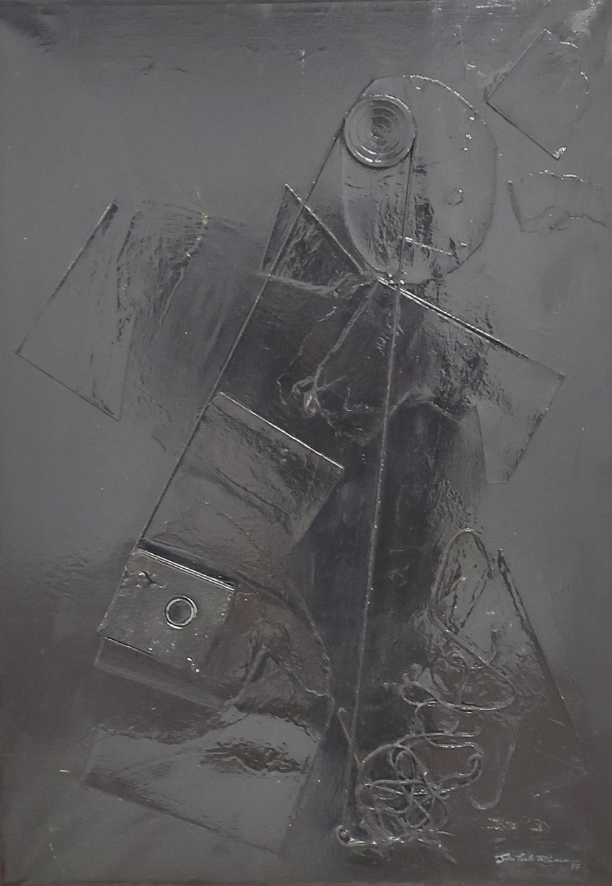 G. C. Riccardi, Combustione n. 2, 1977, vegyes technika, vászon, 60x80, Arpino, Umberto Mastroianni Alapítvány, Olaszország. alkotó: Gian Carlo Riccardi