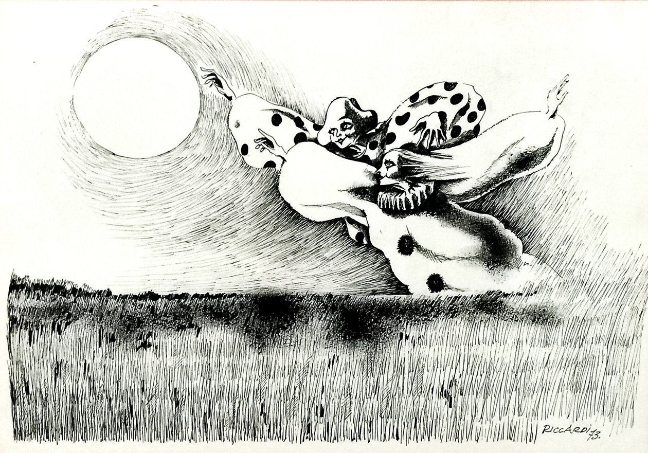 G. C. Riccardi, Cím nélkül, 1973, Tinte auf Papier, 50x70, Olaszország. alkotó: Gian Carlo Riccardi