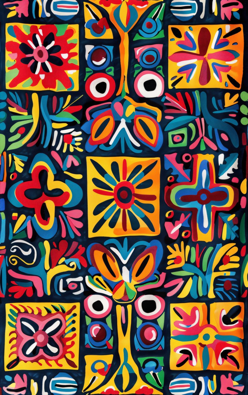 Színes naiv művészeti festmény a hálószobában és a nappaliban Wall Decor alkotó: F. Abderrahim