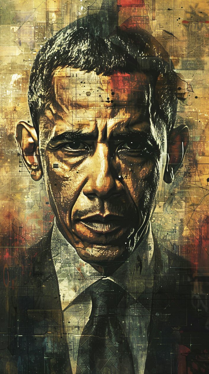 Elnök Barack Obama portrék festmény Wall Art Prints alkotó: F. Abderrahim