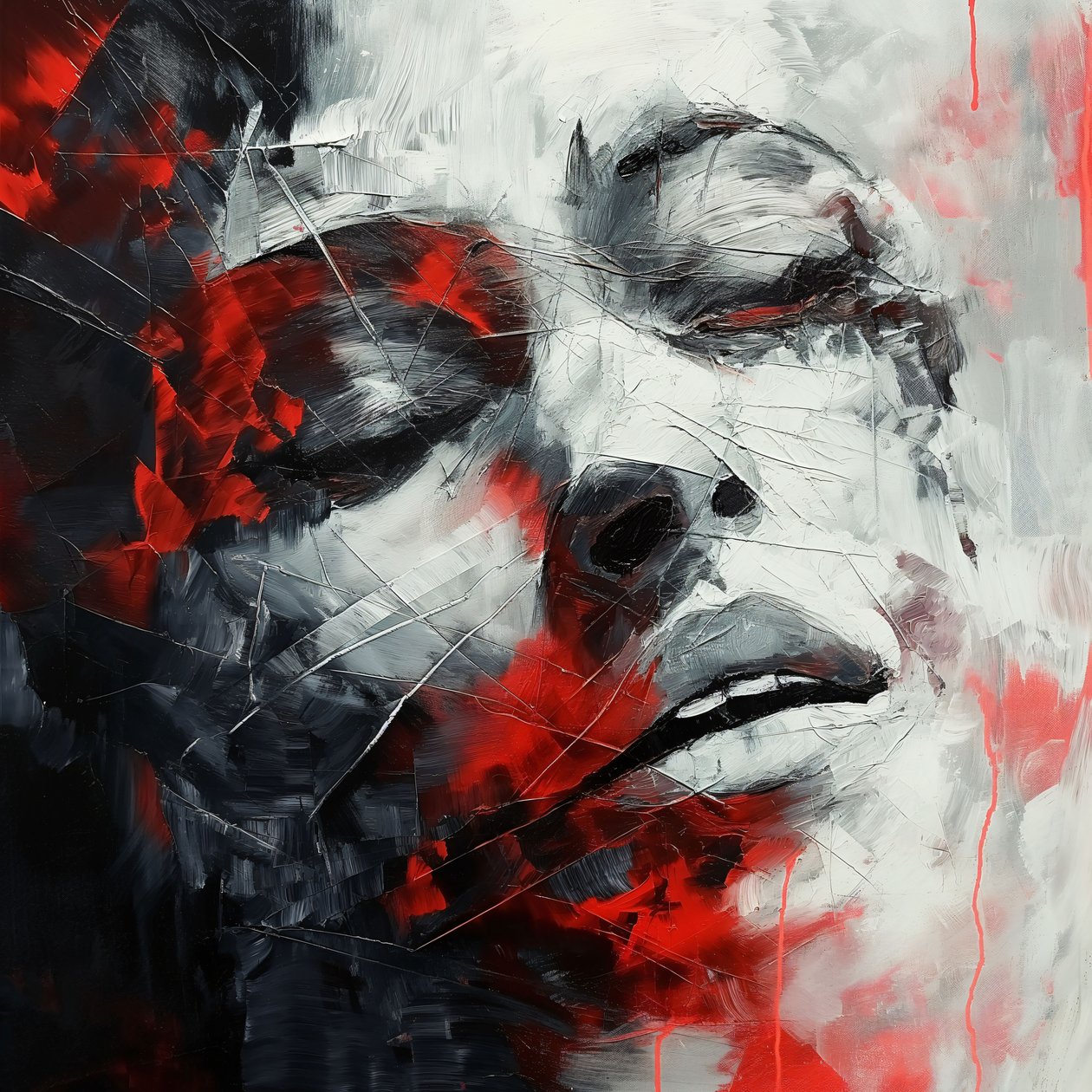Painting about pain  suffering, Olcsó fali dekoráció eladó alkotó: F. Abderrahim