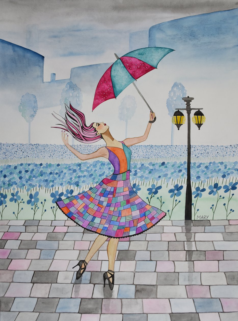 Táncol az esőben alkotó: Marys Watercolors