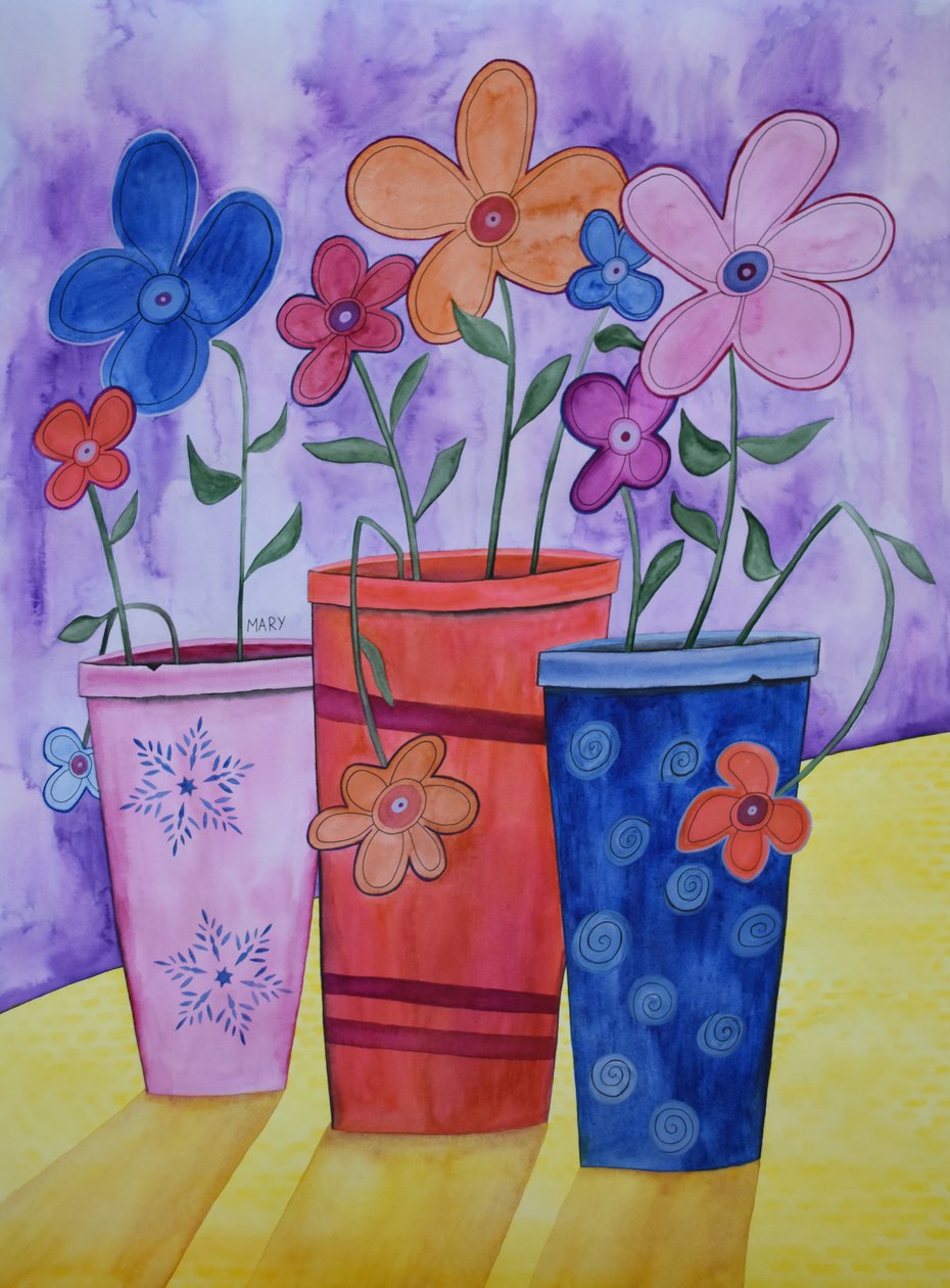 Virágcserepek alkotó: Marys Watercolors