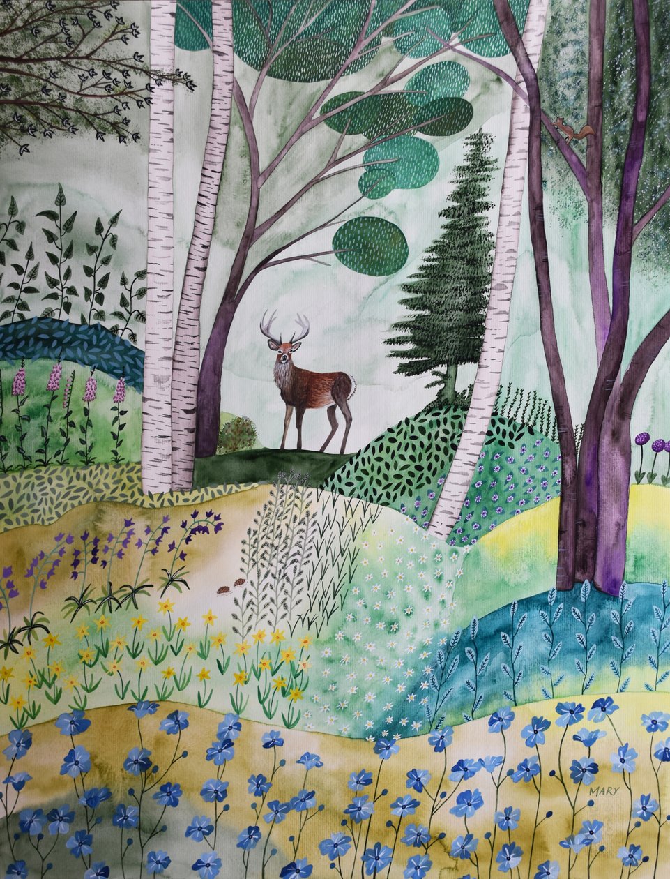 Tavasz az erdőben alkotó: Marys Watercolors