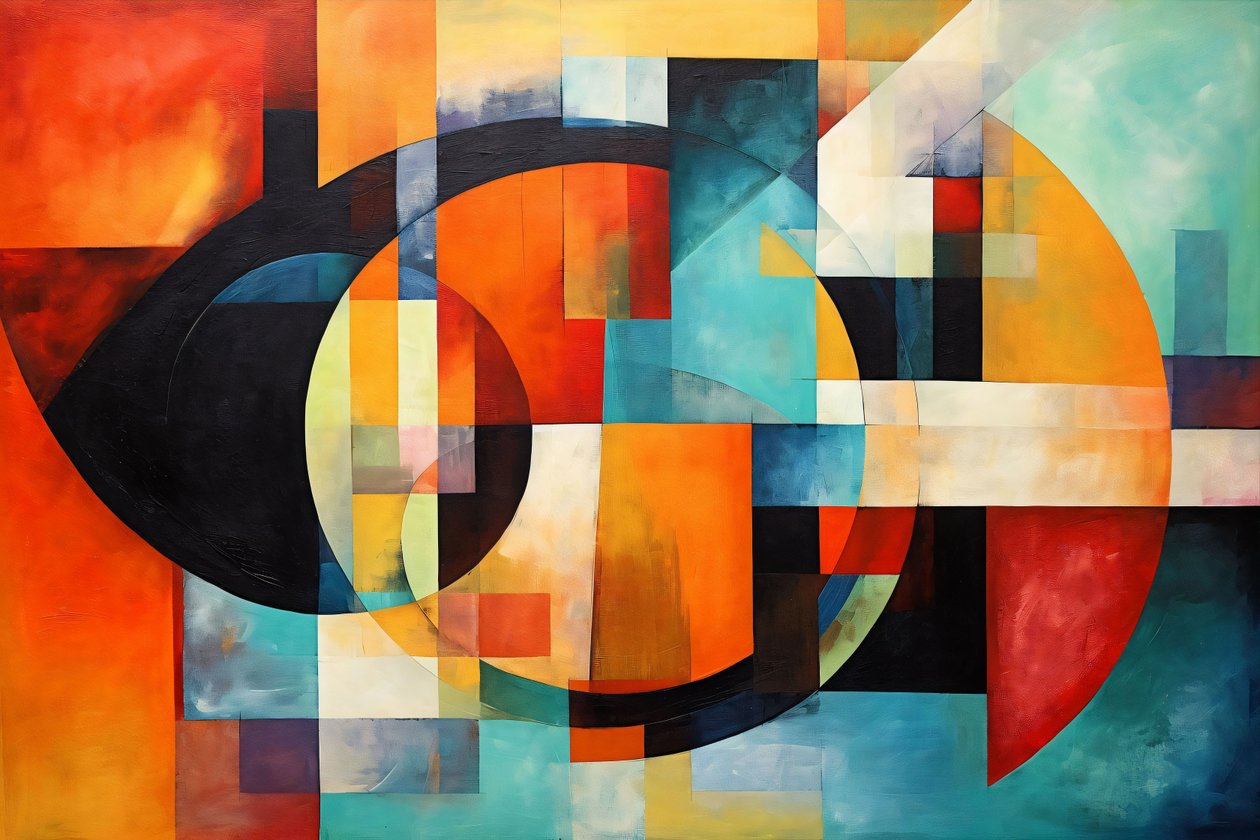 َAbstract kompozíció spirál, fényes többszínű, egyéni vászon nyomatok online alkotó: F. Abderrahim