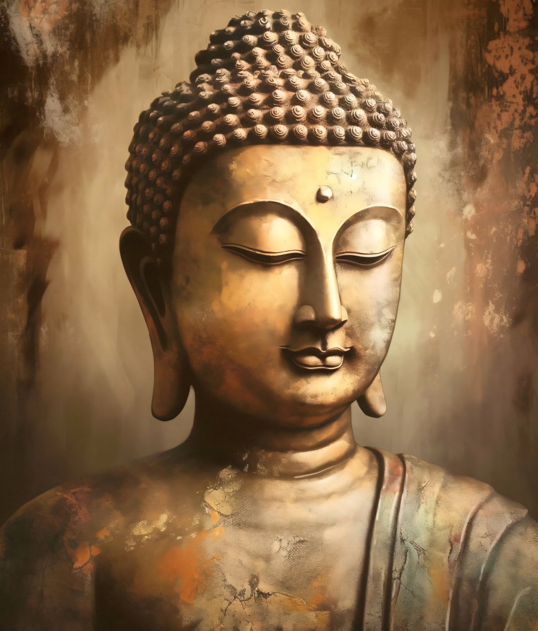 Fotórealisztikus Buddha A karakter meditáció, vászon művészeti nyomatok alkotó: F. Abderrahim