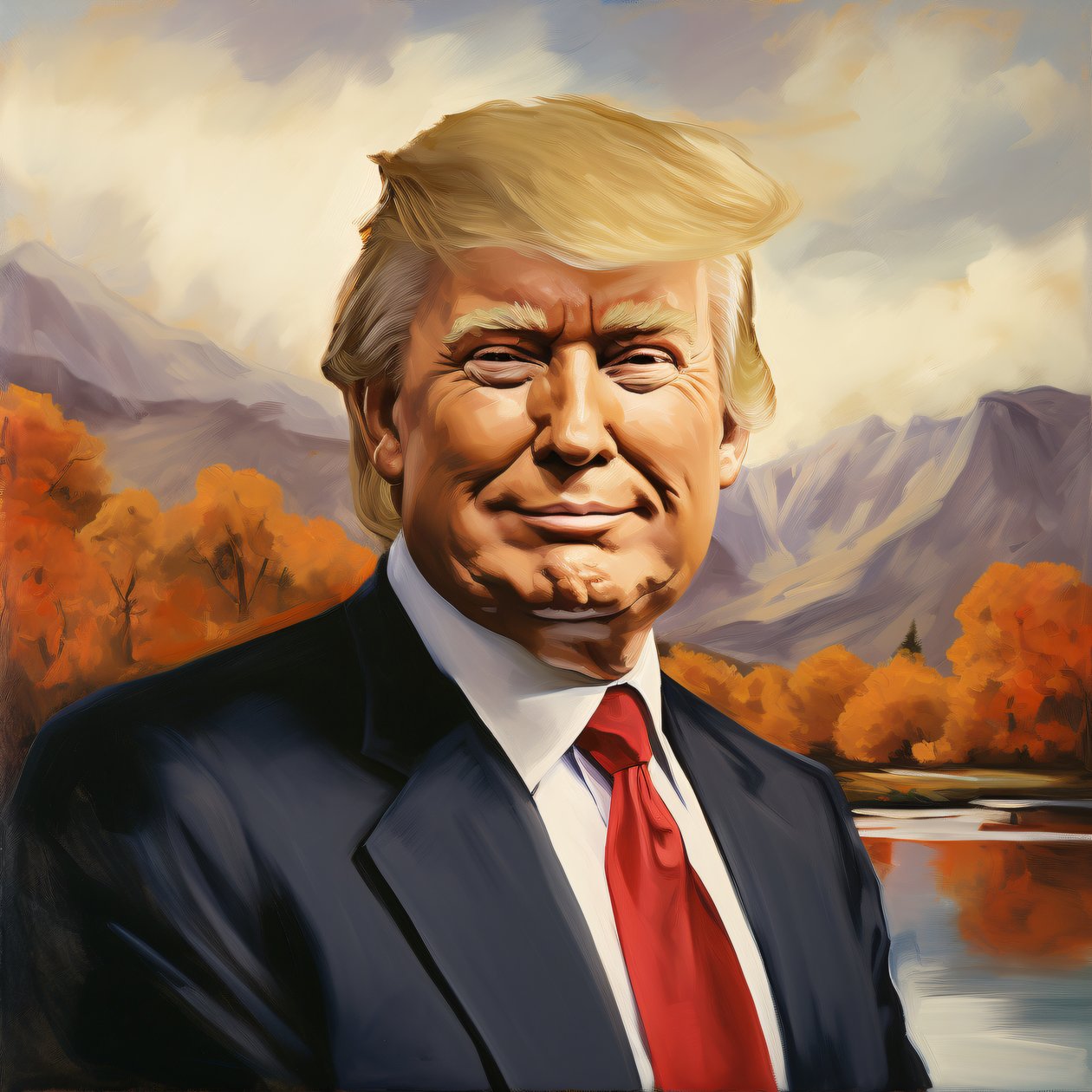Donald Trump festmény, portrék az elnök, falfestmény dekoráció és vászon nyomatok alkotó: F. Abderrahim