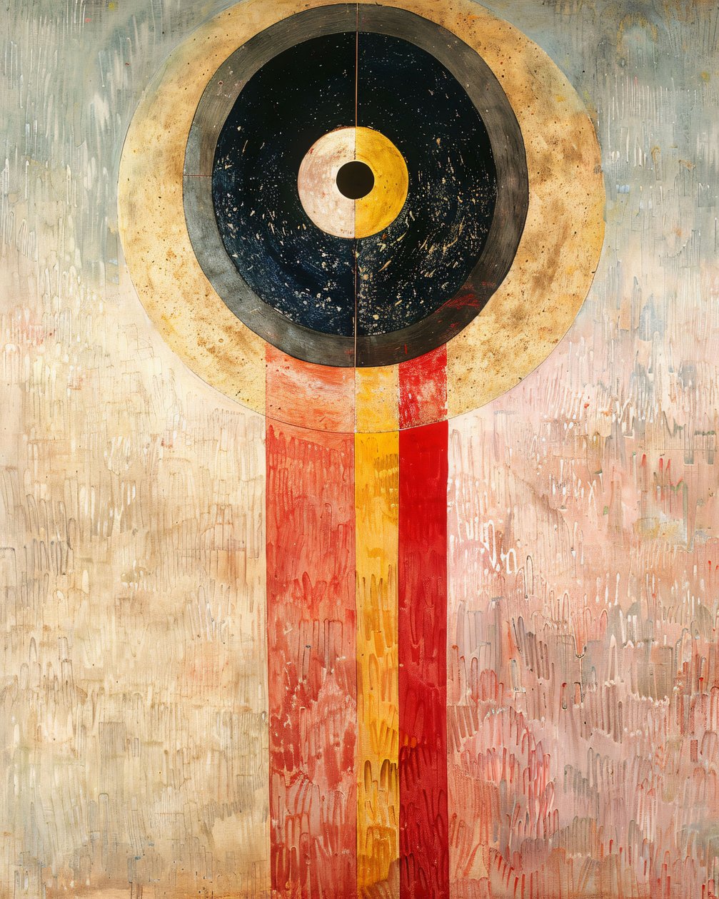Absztrakt festmény Hilma af Klint stílus inspiráció, falfestmény | print on demand alkotó: F. Abderrahim