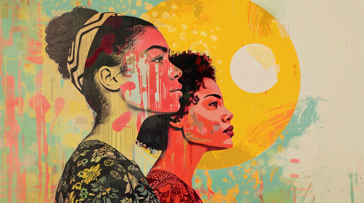 Women looking at the horizon, vászon és fali keret, print on demand alkotó: F. Abderrahim