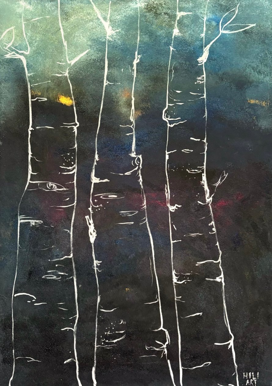 Fehér fák alkotó: HILI ART Tetiana Brzozowski