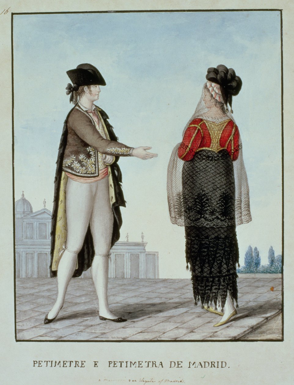 Nemes és nemesasszony Madridból, 18. század vége (wc papíron) alkotó: 18th century Naples school