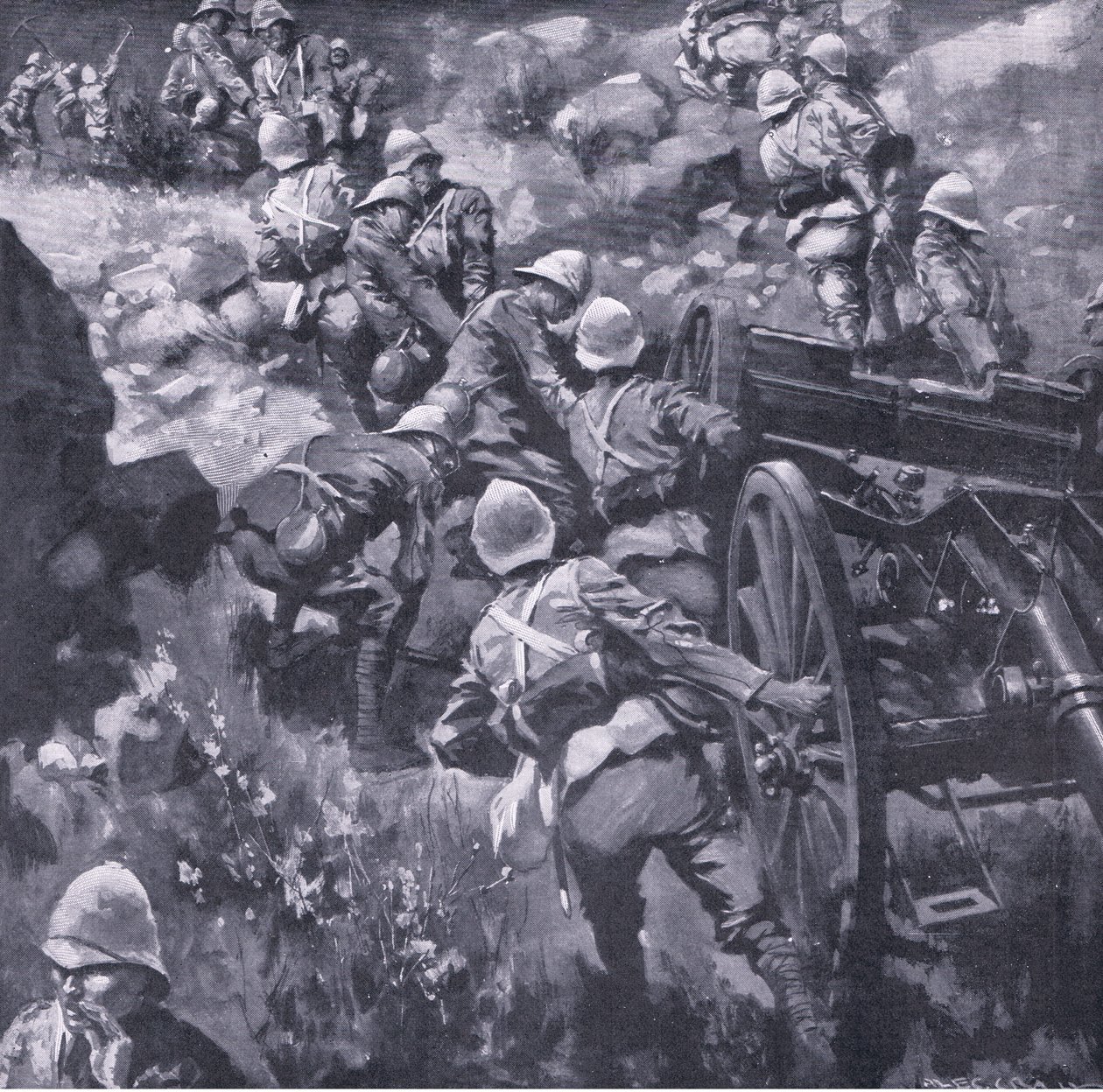 De Lisles Elands Vlethez vonul, az After Pretoria: The Guerilla War című filmből, amelyet a Harmsworth Bros Limited adott ki, 1901 alkotó: A. C. Ball