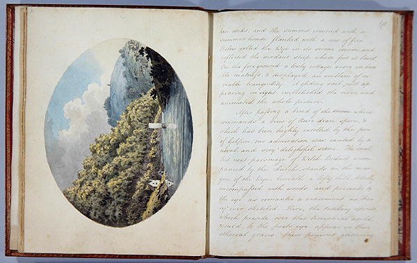 Bishops Wood, 3. és 11. tábla, a Journal of a Tour down the Wye című, 1786-ban nyomtatott könyvből (toll és tinta, wc-vel). alkotó: A. Cooper