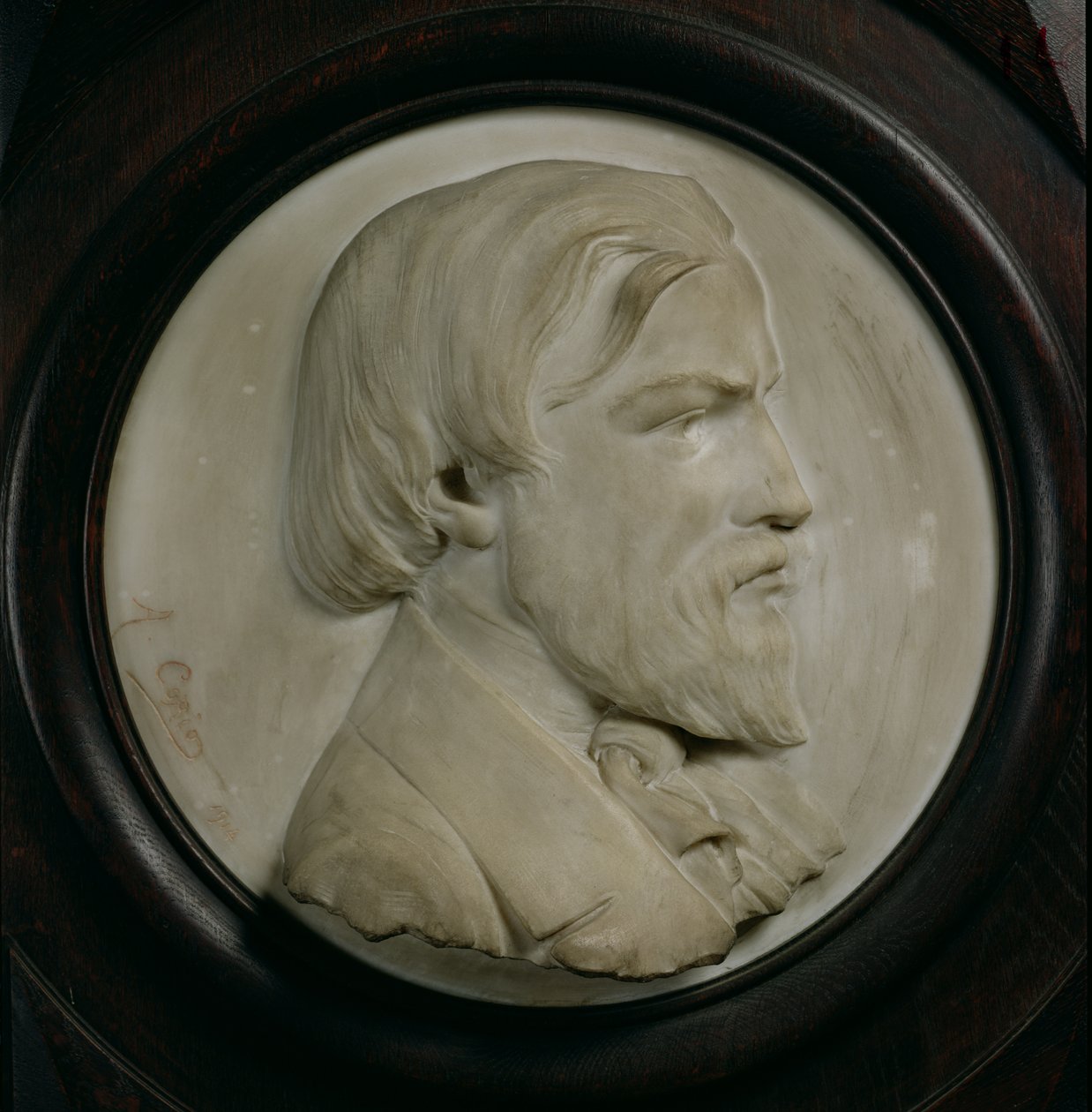 Frederic Ozanam (1813-53) domborműves medalion (márvány) alkotó: A. Corio