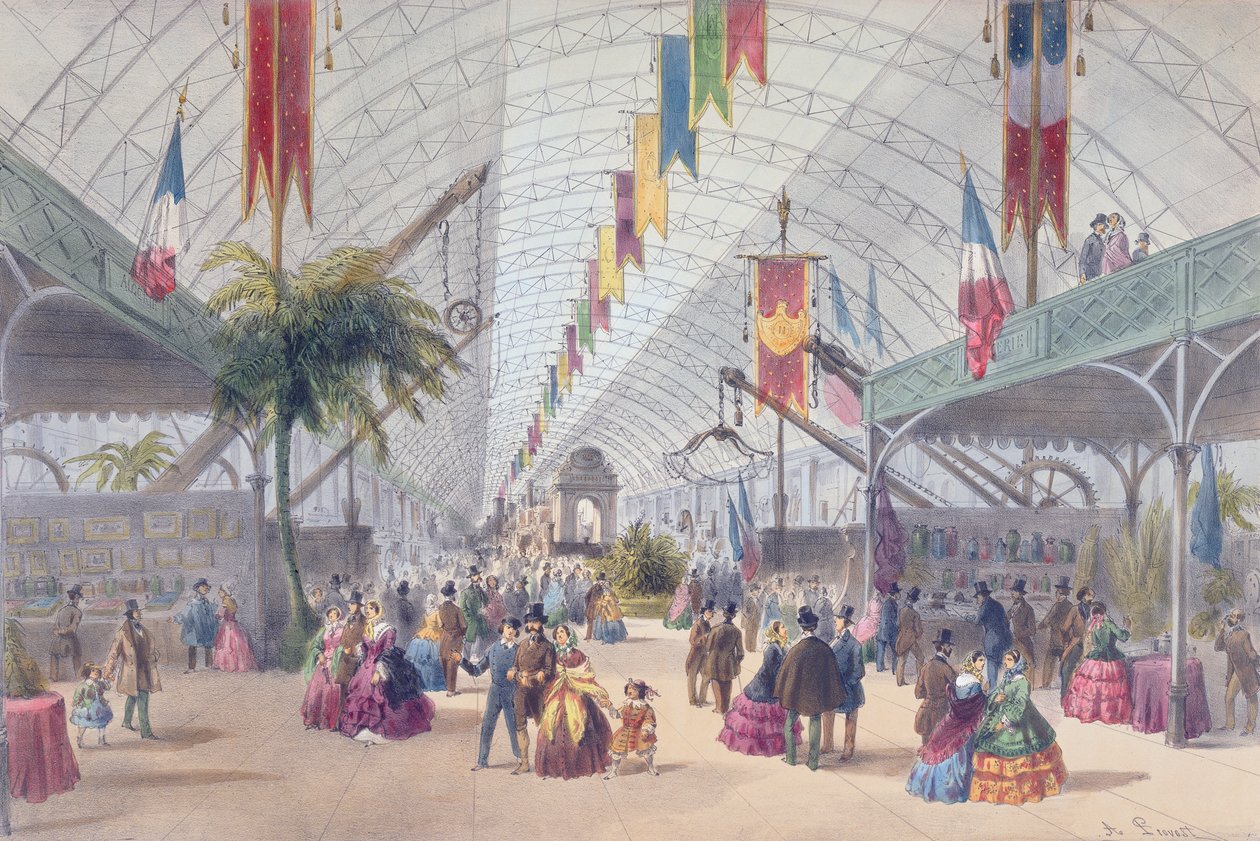 A Galerie des Machines és az 1855-ös párizsi kiállítás algériai részének belső képe alkotó: A Provost