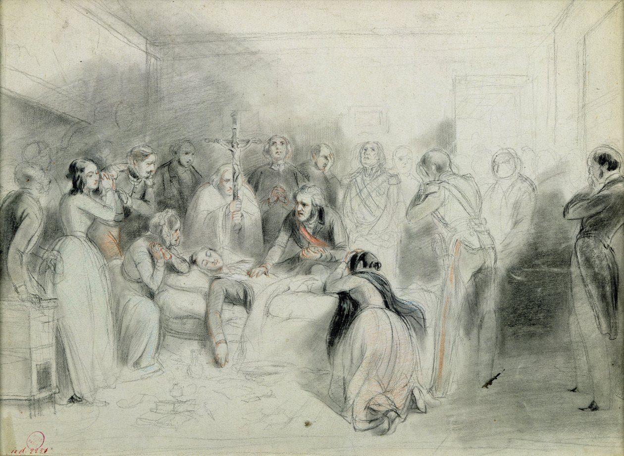 Orleans hercegének utolsó pillanatai a neuilly-i baleset után, 1842. július 13. alkotó: A Provost