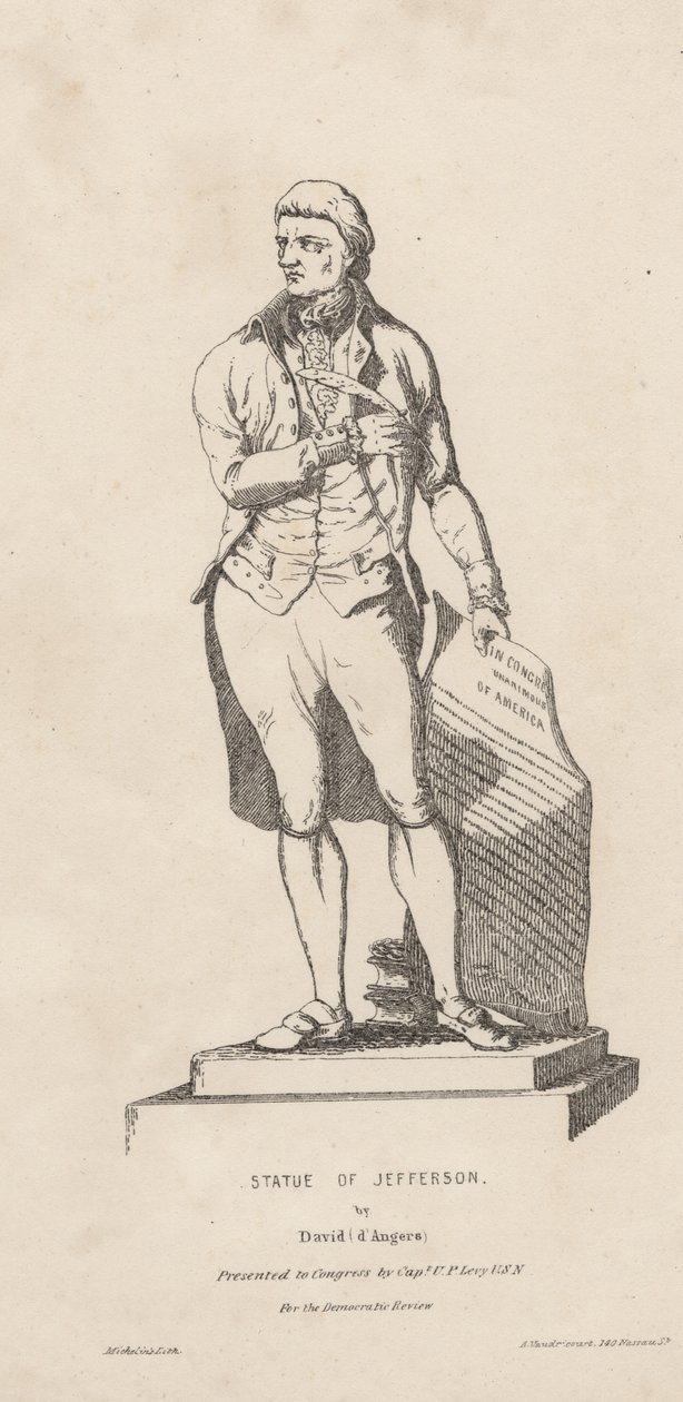 Jefferson szobra, David Michelin litográfiája, 1840 alkotó: A. de Vaudricourt